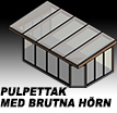 Pulpettak med brutna hörn